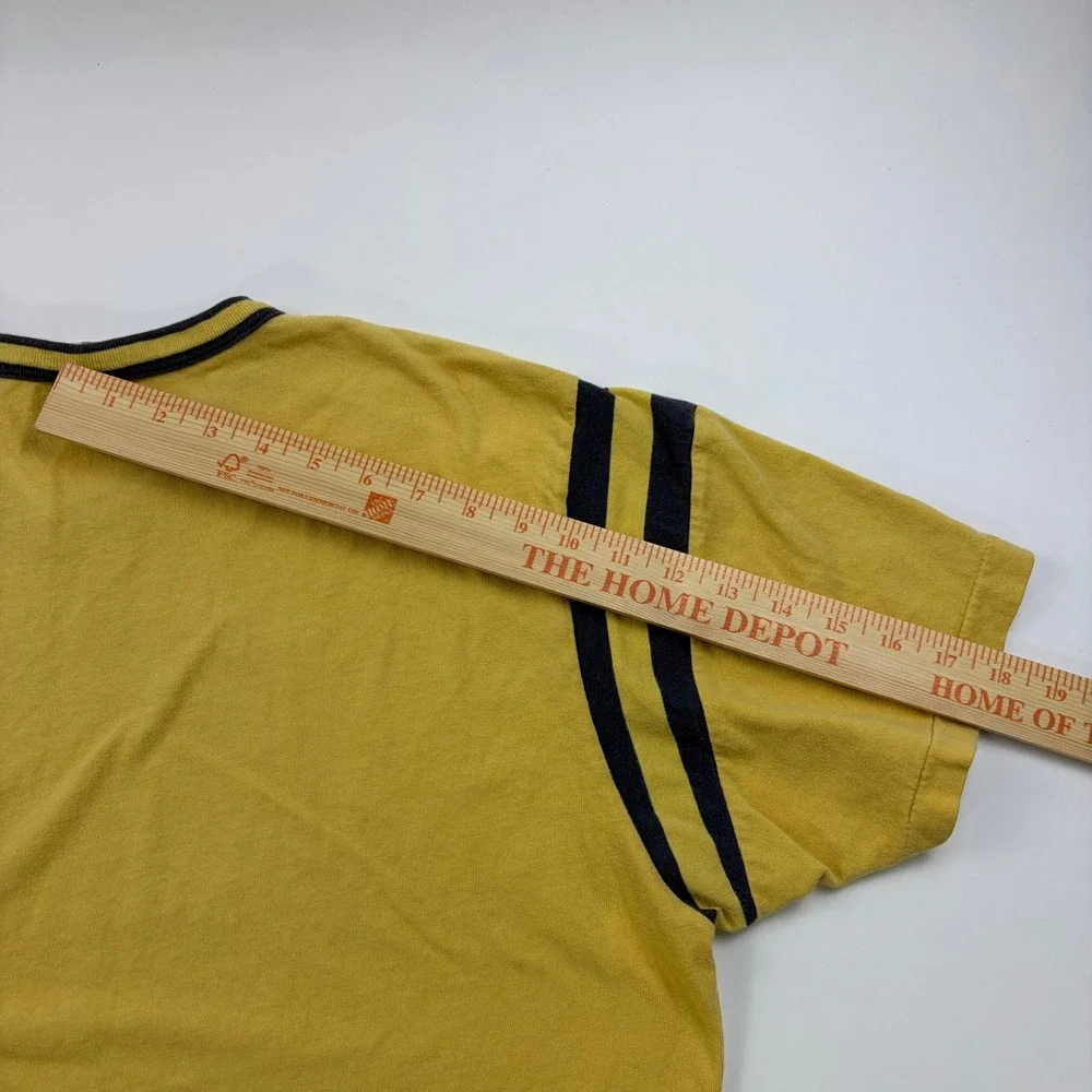 American Eagle Track & Field V-Neck Ringer T-Shirt Mens XL Yellow Vintage Style
